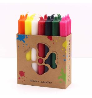 Juego de Velas de Mesa de Color Sólido - Pack de 21 - Mezcla de 7 Colores