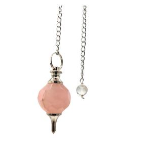 Facted Gemstone Pendulum - Rose Quartz