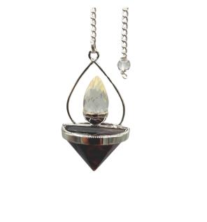 Gemstone Lantern of Life Pendulum - Amethyst & Rock Quartz