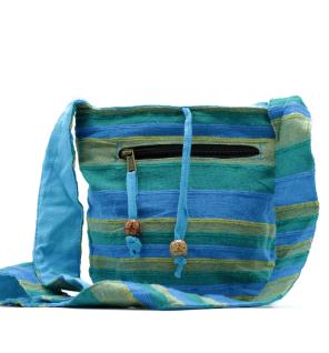 Bolsa bandolera Nepal -Prados de primavera Verde y Azul