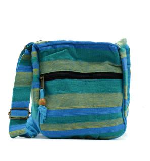 Bolso Bandolera Nepal (Correa Ajustable) - Primavera Meadows Verde y Azul