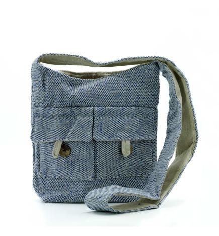 Bolso de Dos Bolsillos Tonos Naturales- Vaquero Denim- Mediano