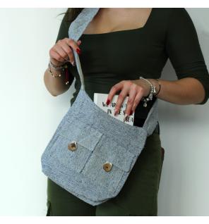 Bolso de Dos Bolsillos Tonos Naturales- Vaquero Denim- Mediano