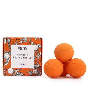 Set de 4 Bombas de Baño de Vitamina C - Aromaterapia