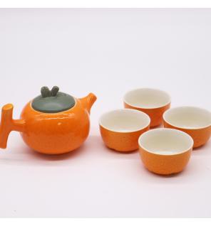 Set de Tetera - Naranja - Tetera & Cuatro tazas