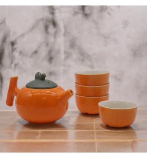 Set de Tetera - Naranja - Tetera & Cuatro tazas