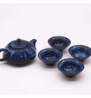 Set de Tetera - Tonos azules - Tetera & Cuatro Tazas