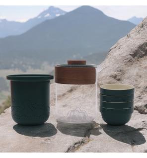 Set de Tetera - Viaje Montaña -Tetera & Cuatro Tazas & Estuche de viaje