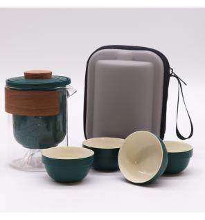 Set de Tetera - Viaje Montaña -Tetera & Cuatro Tazas & Estuche de viaje