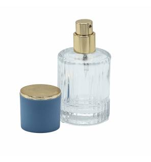 Frascos de vidrio para perfume con pulveridaor y tapa azul 30 ml