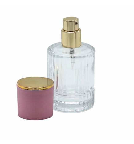 Frascos de vidrio para perfume con pulveridaor y tapa rosa 30 ml