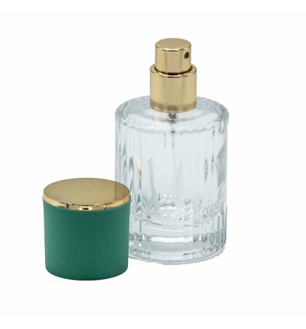 Frascos de vidrio para perfume con pulveridaor y tapa verde 30 ml