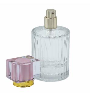 Frascos de vidrio para perfume con pulveridaor y tapa rosa 50 ml