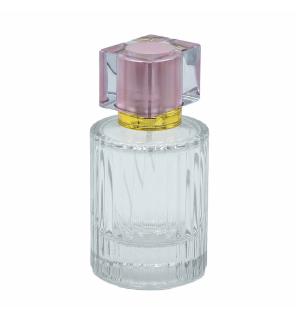 Frascos de vidrio para perfume con pulveridaor y tapa rosa 50 ml