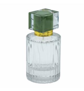 Frascos de vidrio para perfume con pulveridaor y tapa verde 50 ml