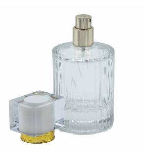 Frascos de vidrio para perfume con pulveridaor y tapa blanco 50 ml