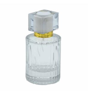 Frascos de vidrio para perfume con pulveridaor y tapa blanco 50 ml