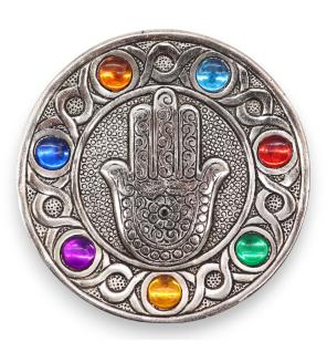 Porta-incienso Hamsa Siete Chakras 11.5cm