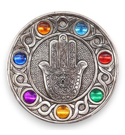 Porta-incienso Hamsa Siete Chakras 11.5cm