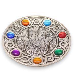 Porta-incienso Hamsa Siete Chakras 11.5cm