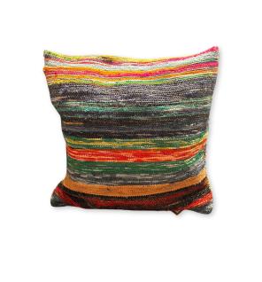 Funda para Cojín de Tapete Reciclado - 40x40cm - Verdes