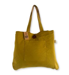 Bolsa Grande Reversible de Yute y Algodón - Pistacho