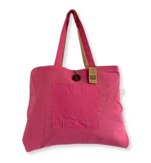 Bolsa Grande Reversible de Yute y Algodón - Rosa (204C)