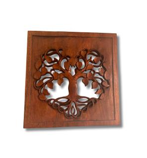 Panel Decorativo de Madera Árbol de la Vida con Corazón 30x30cm