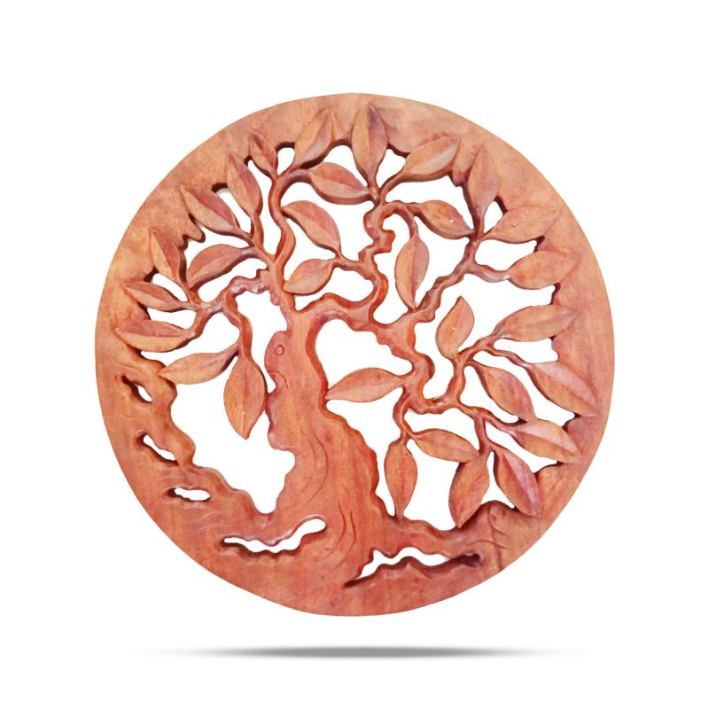 Panel Decorativo Redondo de Madera con Árbol de la Vida 40cm