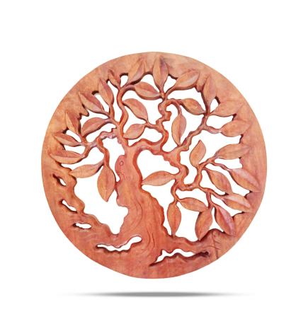 Panel Decorativo Redondo de Madera con Árbol de la Vida 40cm