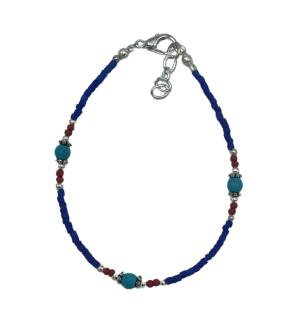 Pulsera Nepalesa Gema Extra Fina- Onix Azul