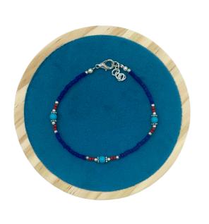 Pulsera Nepalesa Gema Extra Fina- Onix Azul