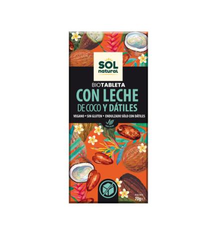 Tableta chocolate con leche, coco y datiles Bio 70g Sol Natural