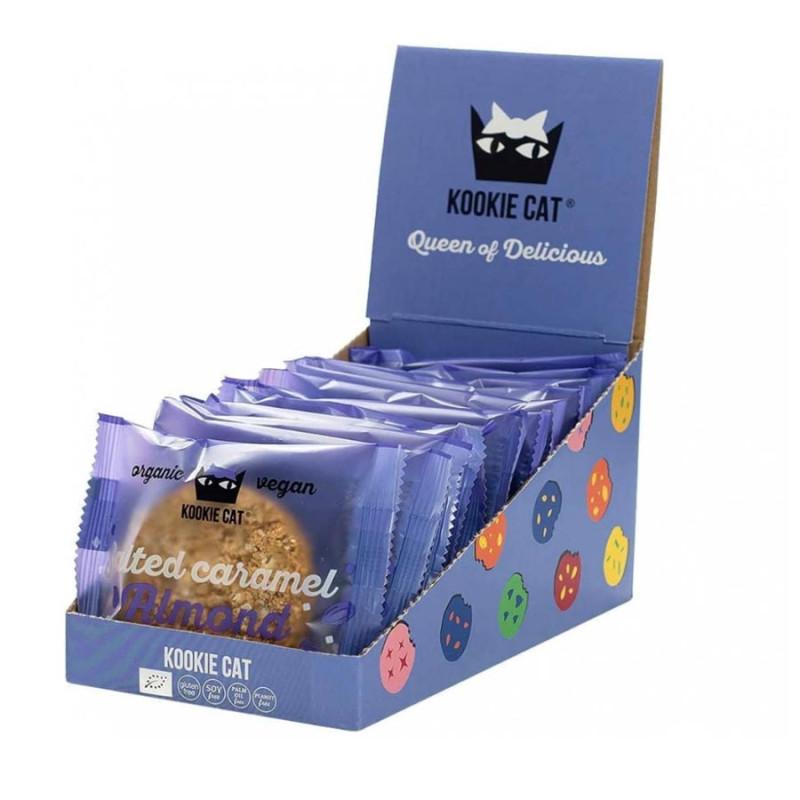 Galleta almendras con caramelo salado Bio 12x50g Kookie Cat