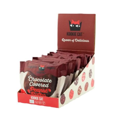 Galleta crema de cacahuete bañada chocolate Bio 12x50g Kookie Cat