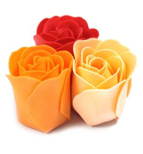 Set de 9 flores de Jabón - rosas melocotón