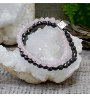 Pulsera de Piedras Preciosas Magnéticas - Cuarzo rosa