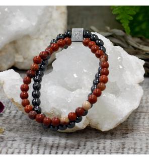 Pulsera de Piedras Preciosas Magnéticas - Piedra Roja