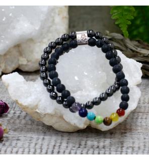 Pulsera de Piedras Preciosas Magnéticas - Chakra Piedra Negra