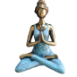 Yoga Lady Figure - Bronze & Turqoise 24cm