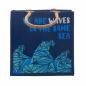 bolsa de yute estampada - Somos olas - Cinza, Azul y Natural