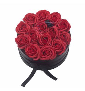 Caja de Regalo - Flor de Jabón 14 Rosas rojo - ronda