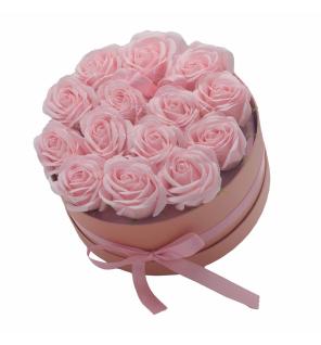 Caja de Regalo - Flor de Jabón 14 Rosas Rosas - ronda