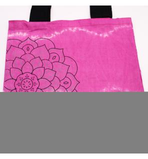 Bolsas de Algodón "Tie Dye" (170g) - 38x42x12cm - Mandala - Magenta - Asa Negra