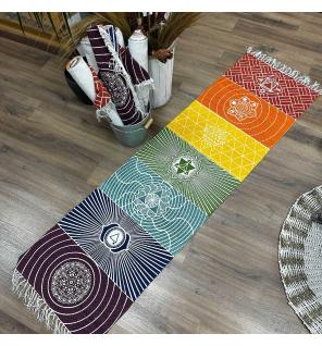 Alfombra de Yoga 100% Algodón - 60x200cm - 7 Chakras