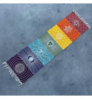 Alfombra de Yoga 100% Algodón - 60x200cm - 7 Chakras