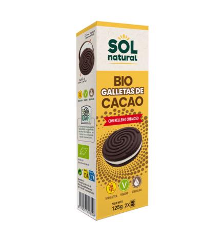 Galletas de cacaocon relleno cremoso Bio 125 g Sol Natural