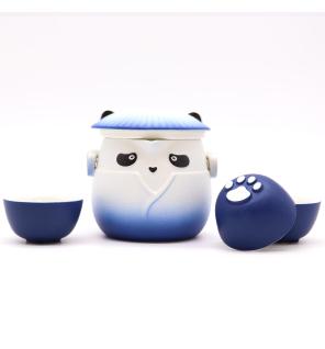 Juego de tetera Panda y tres tazas - Azul Cielo