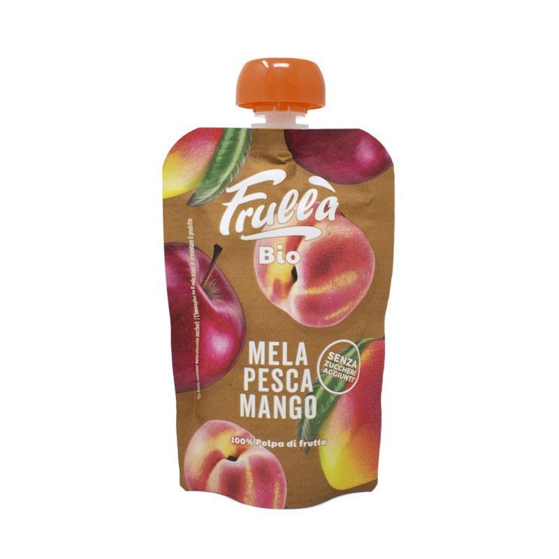 Pure de Manzana, Melocoton y Mango Bio doypack 100g Frulla