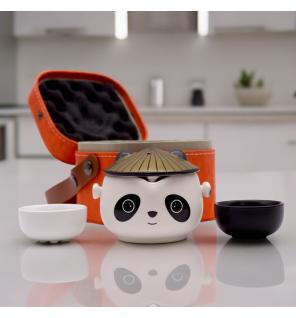 Set de tetera-Panda - Dos tazas & Estuche de viaje